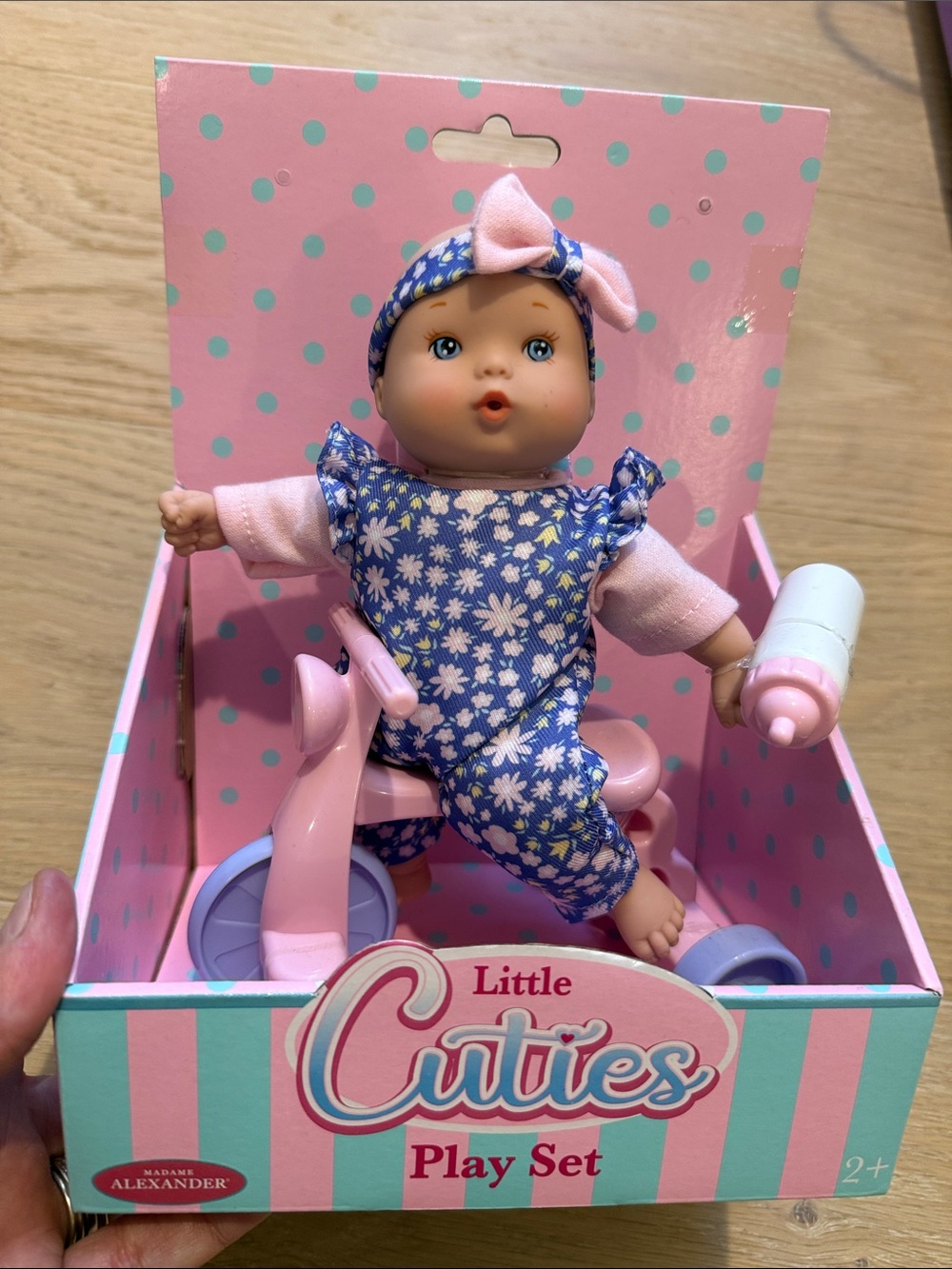 NWT Madame Alexander Little Cuties Playset - Baby Doll with Pink Tricycle